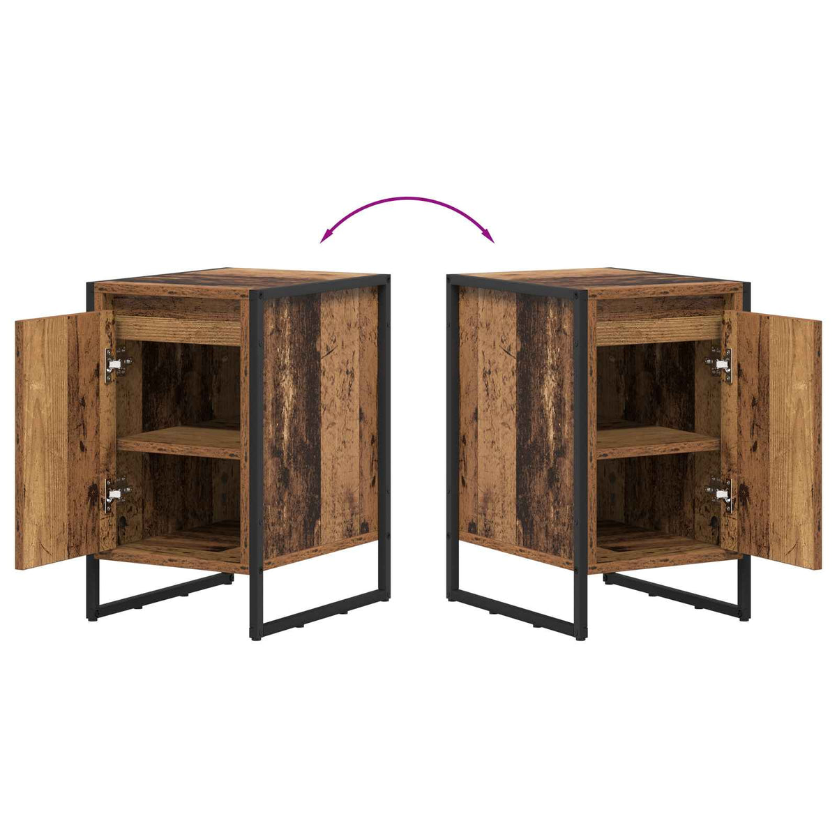 vidaXL Bedside Table Old Wood 39.5 x 30 x 50 cm Engineered Wood