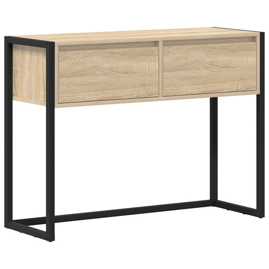 vidaXL End Table with Drawer Sonoma 100 x 36 x 75 cm Engineered Wood