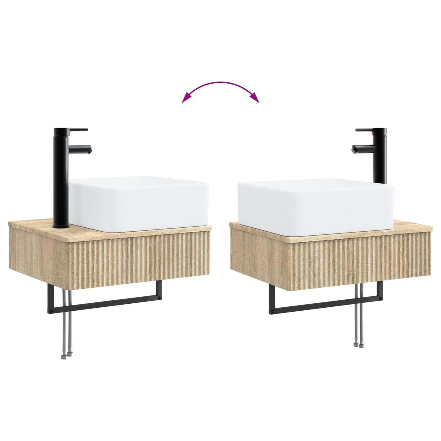 vidaXL Bathroom Furniture Set 3 pcs Sonoma Oak Engineered Wood