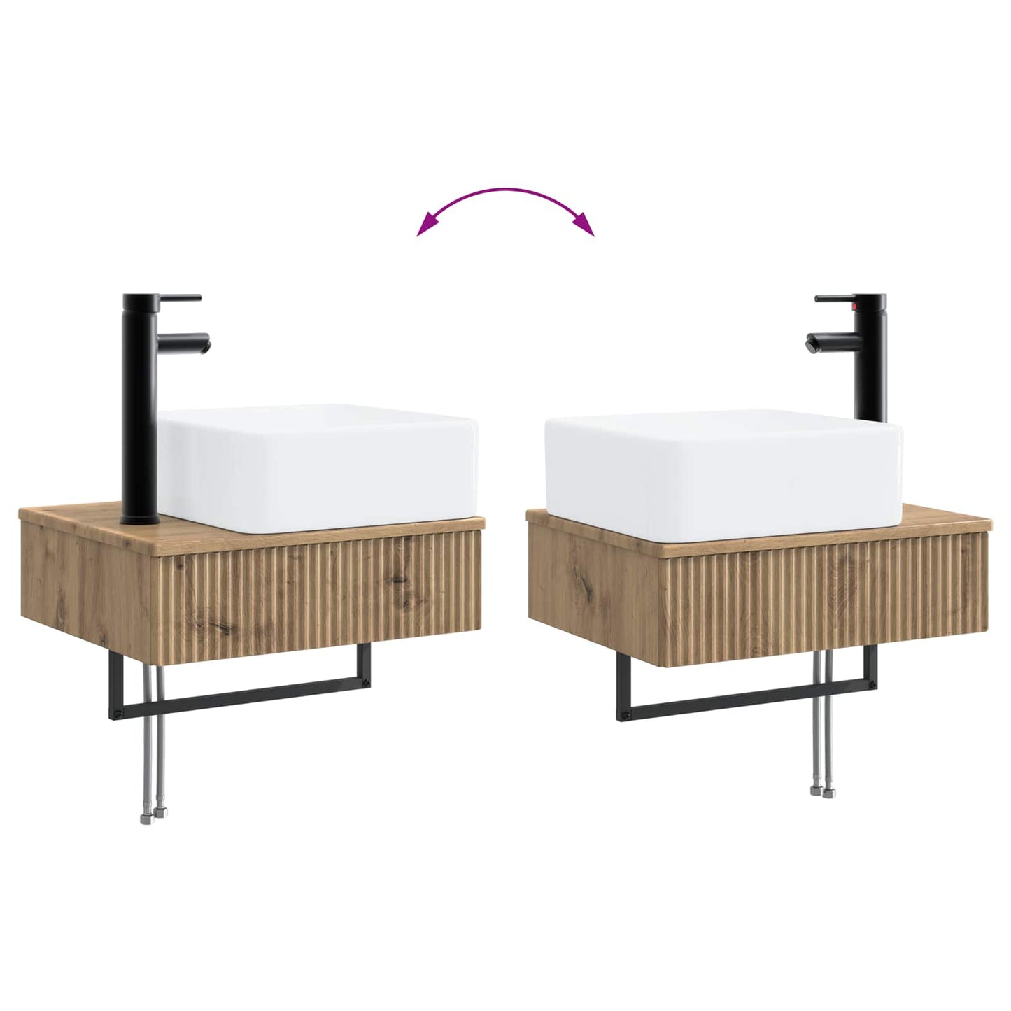 vidaXL Bathroom Furniture Set 3 pcs Artisan Oak Engineered Wood