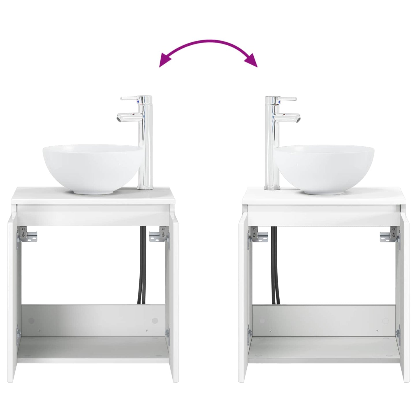 vidaXL Bathroom Cabinet Set 3 pcs High Gloss White 49.5 x 35 x 63 cm