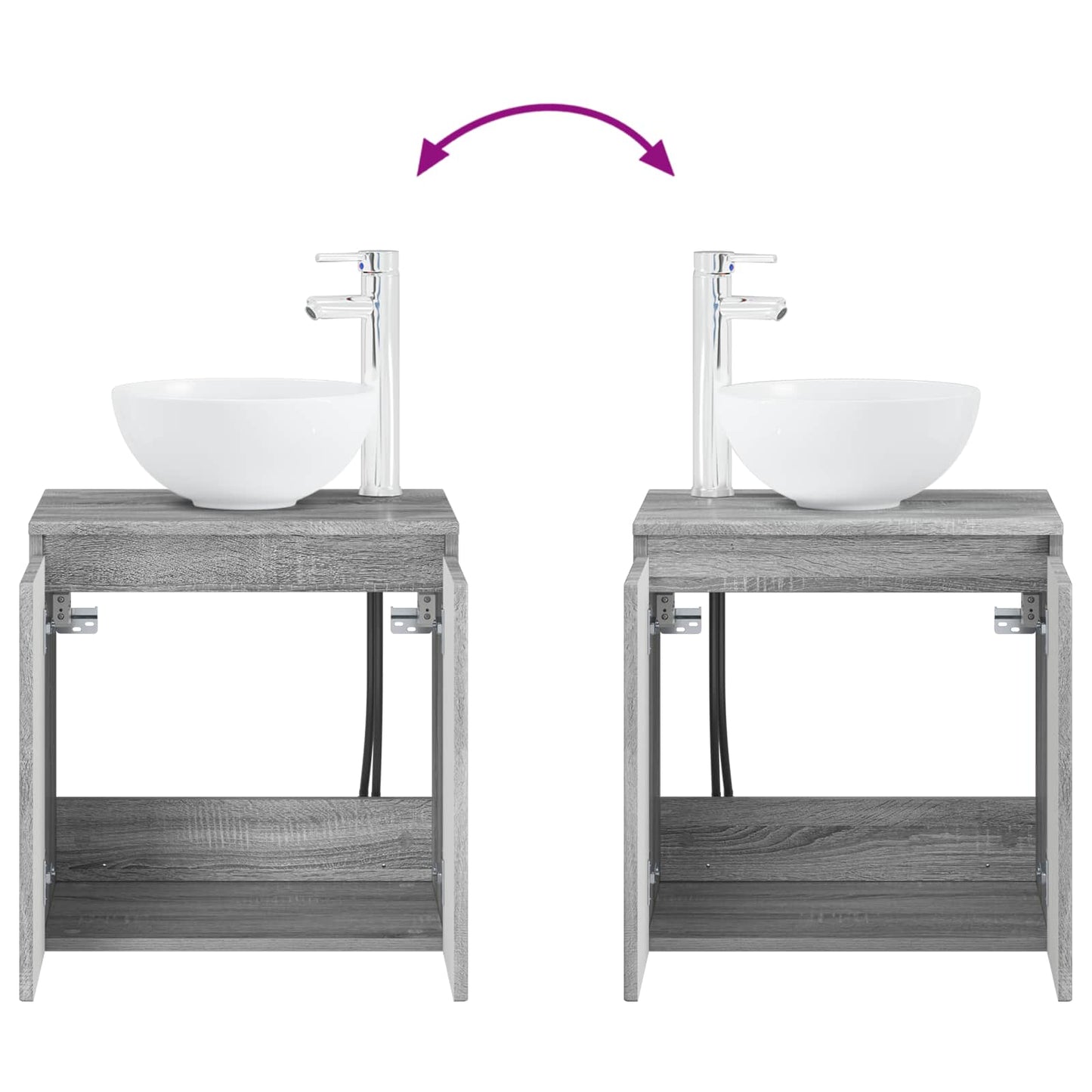 vidaXL Bathroom Cabinet Set 3 pcs Grey Sonoma 49.5 x 35 x 63 cm