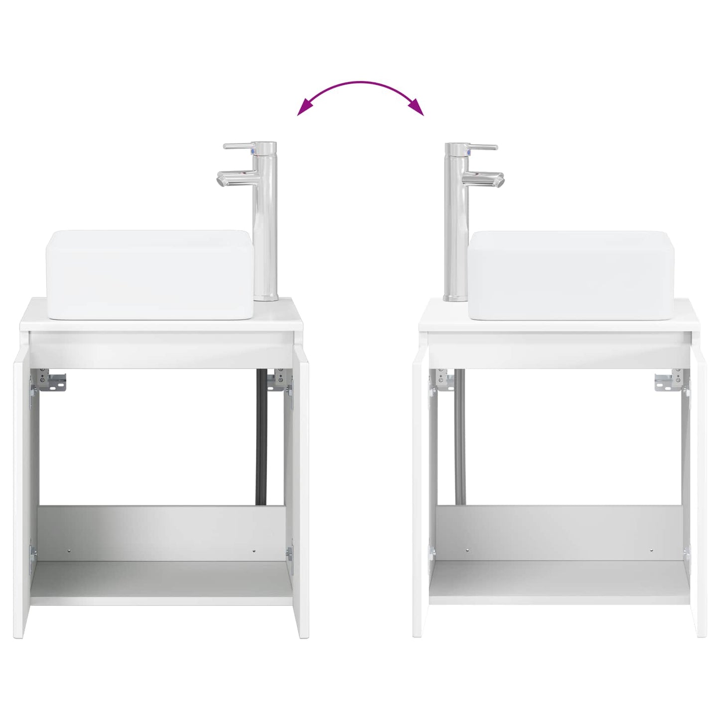 vidaXL Bathroom Cabinet Set 3 pcs High Gloss White 53 x 35 x 63 cm