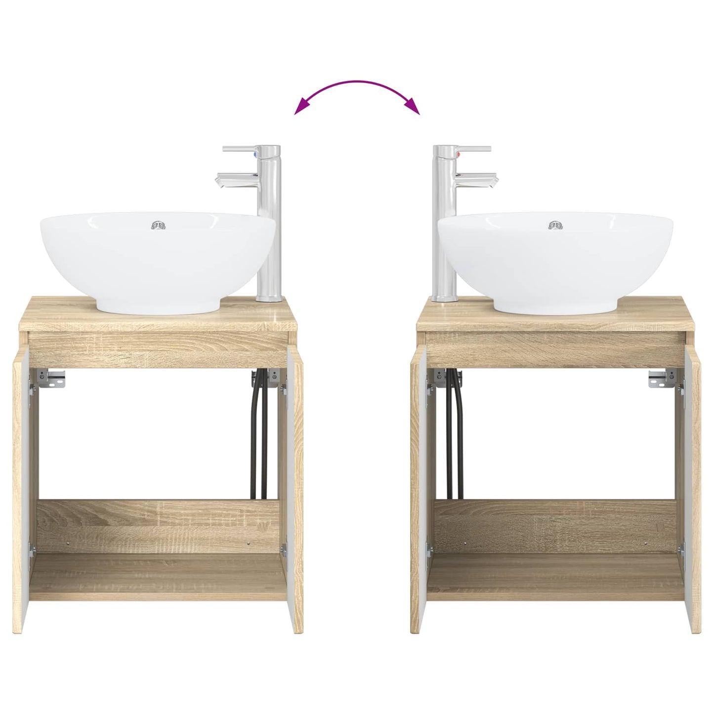 vidaXL Bathroom Cabinet Set 3 pcs Sonoma Oak 49.5 x 44.5 x 65 cm