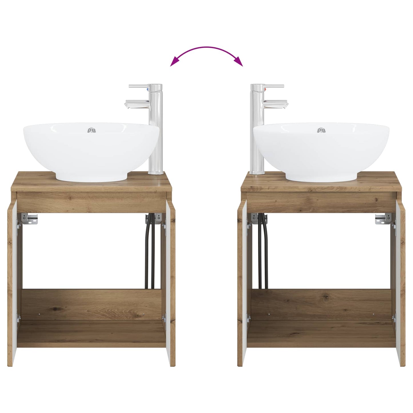 vidaXL Bathroom Cabinet Set 3 pcs Artisan Oak 49.5 x 44.5 x 65 cm