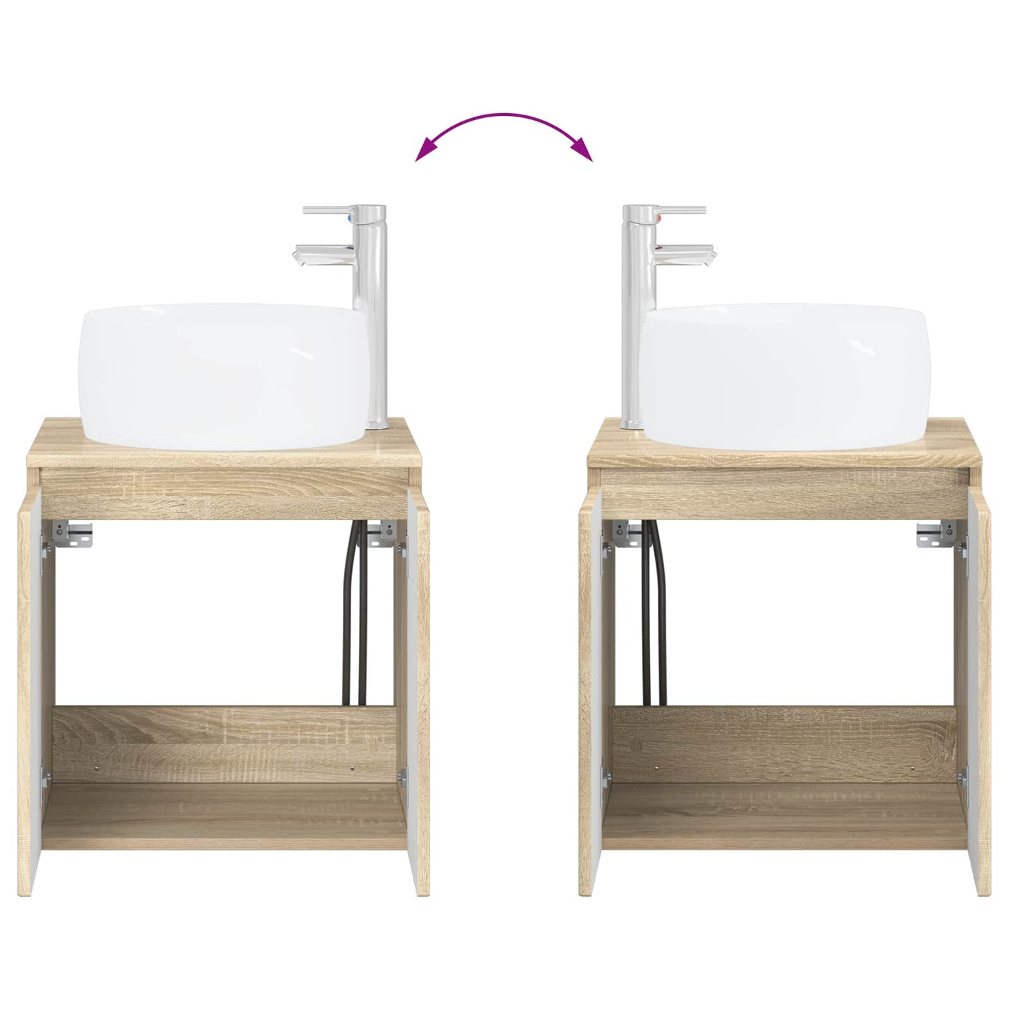 vidaXL Bathroom Cabinet Set 3 pcs Sonoma Oak 49.5 x 44.5 x 66 cm