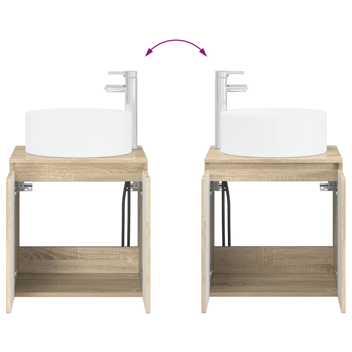 vidaXL Bathroom Cabinet Set 3 pcs Sonoma Oak 49.5 x 44.5 x 65.5 cm