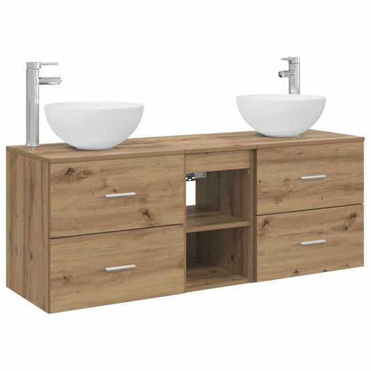 vidaXL Bathroom Cabinet Set 3 pcs Artisan Oak 129 x 41 x 80 cm