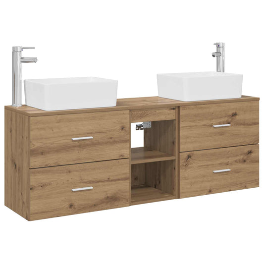 vidaXL Bathroom Cabinet Set 3 pcs Artisan Oak 136 x 35 x 80 cm