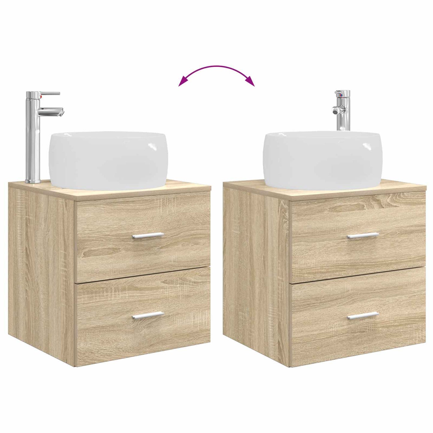 vidaXL Bathroom Furniture Set 3 pcs Sonoma Oak 49.5 x 44.5 x 66 cm