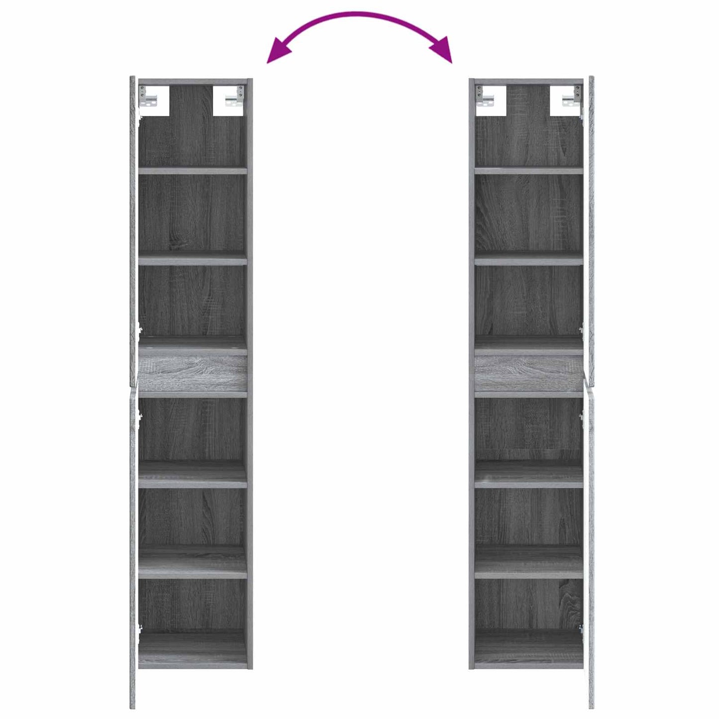 vidaXL Bathroom Furniture Set 5 pcs Grey Sonoma 33 x 34.5 x 160 cm
