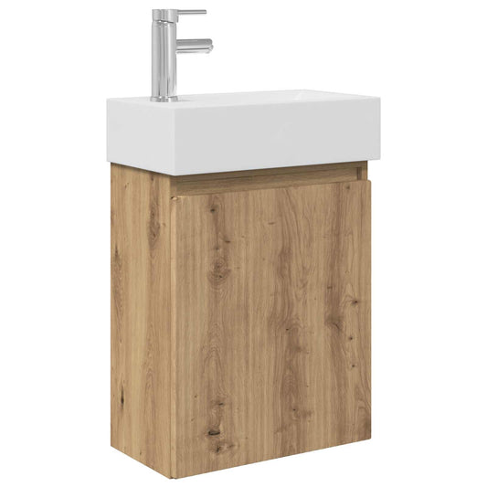 vidaXL Bathroom Vanity Unit with Tap Artisan Oak 45.5 x 22.5 x 84 cm