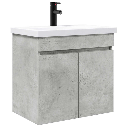 vidaXL Bathroom Vanity Unit with Tap Concrete Grey 61 x 40 x 74.5 cm