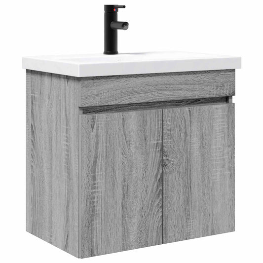 vidaXL Bathroom Vanity Unit with Tap Grey Sonoma 61 x 40 x 74.5 cm