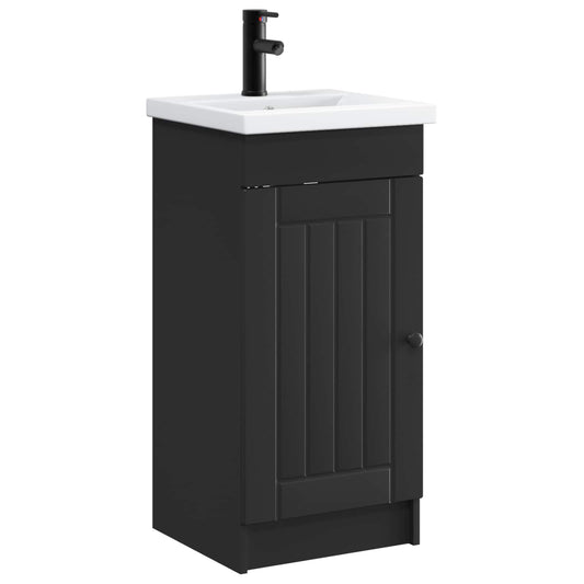 vidaXL Bathroom Vanity with Sink Black 42 x 40 x 84.5 cm