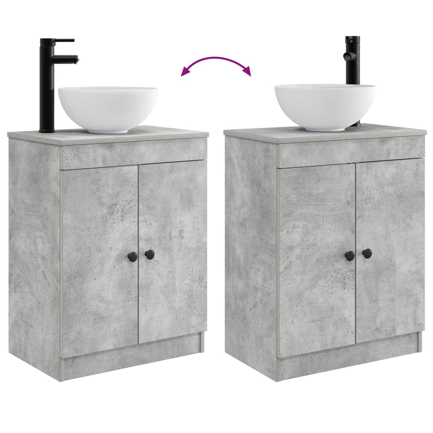 vidaXL Bathroom Vanity with Sink Concrete Grey 54 x 35 x 83 cm