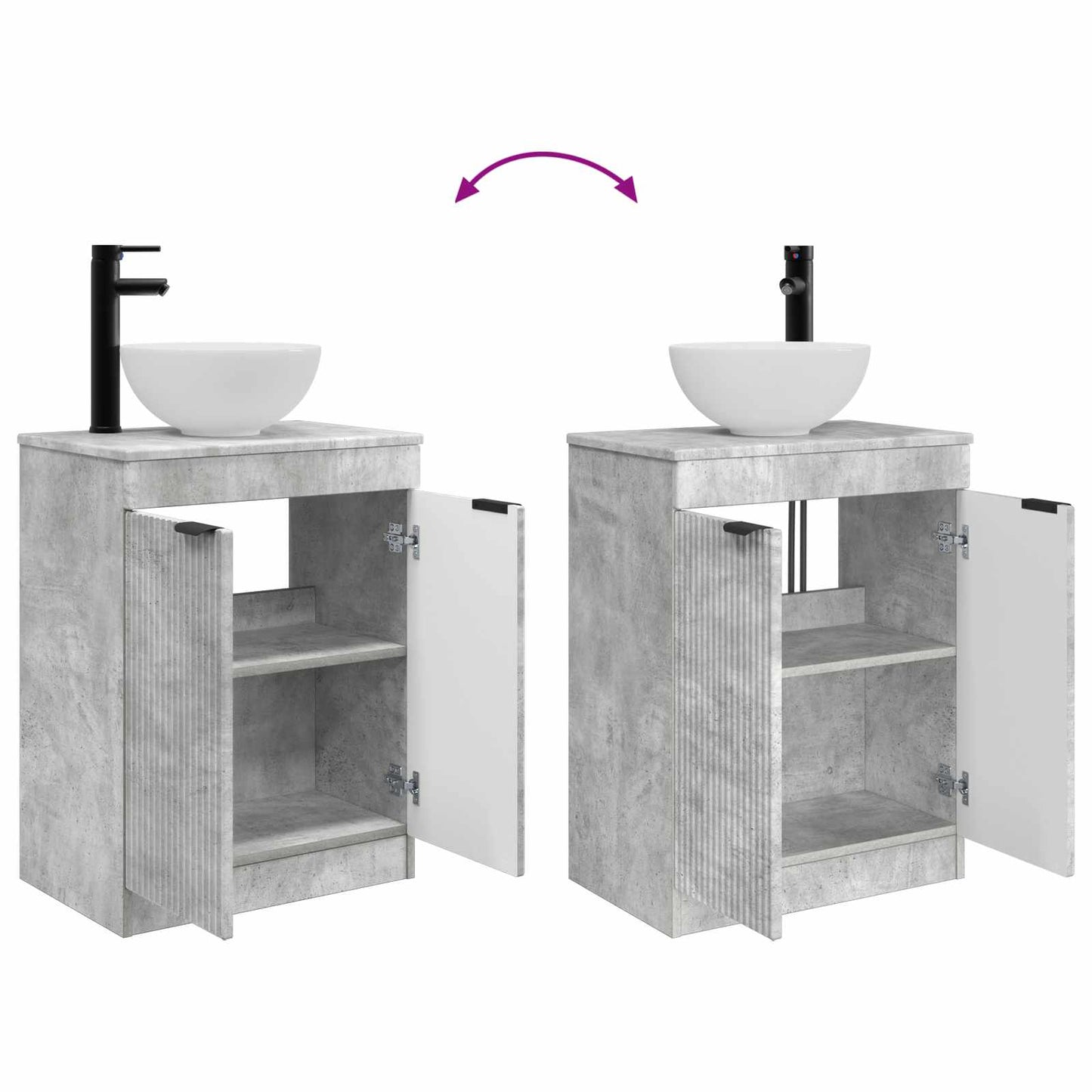 vidaXL Bathroom Vanity with Sink Concrete Grey 54 x 35 x 83 cm