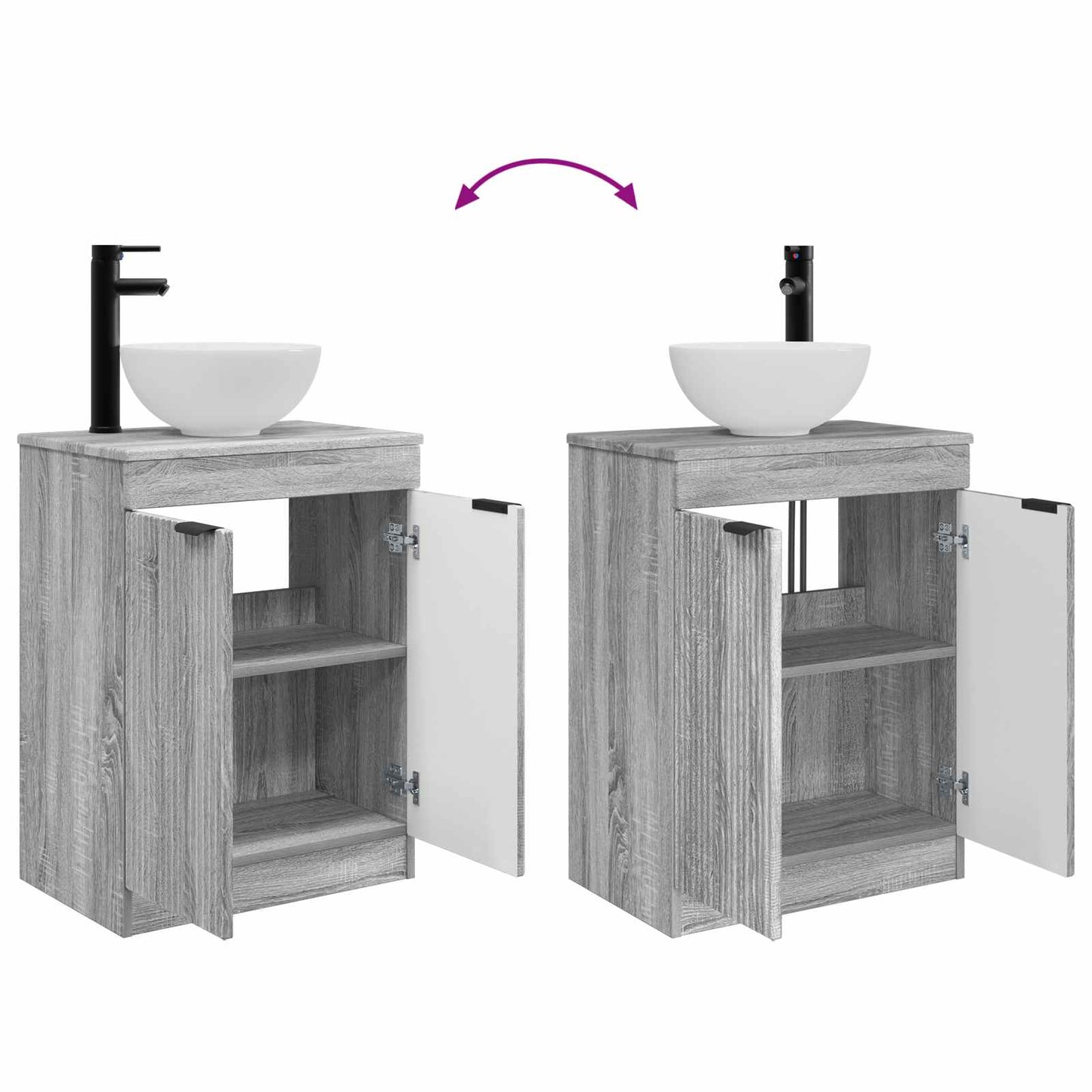 vidaXL Bathroom Vanity with Sink Grey Sonoma 54 x 35 x 83 cm