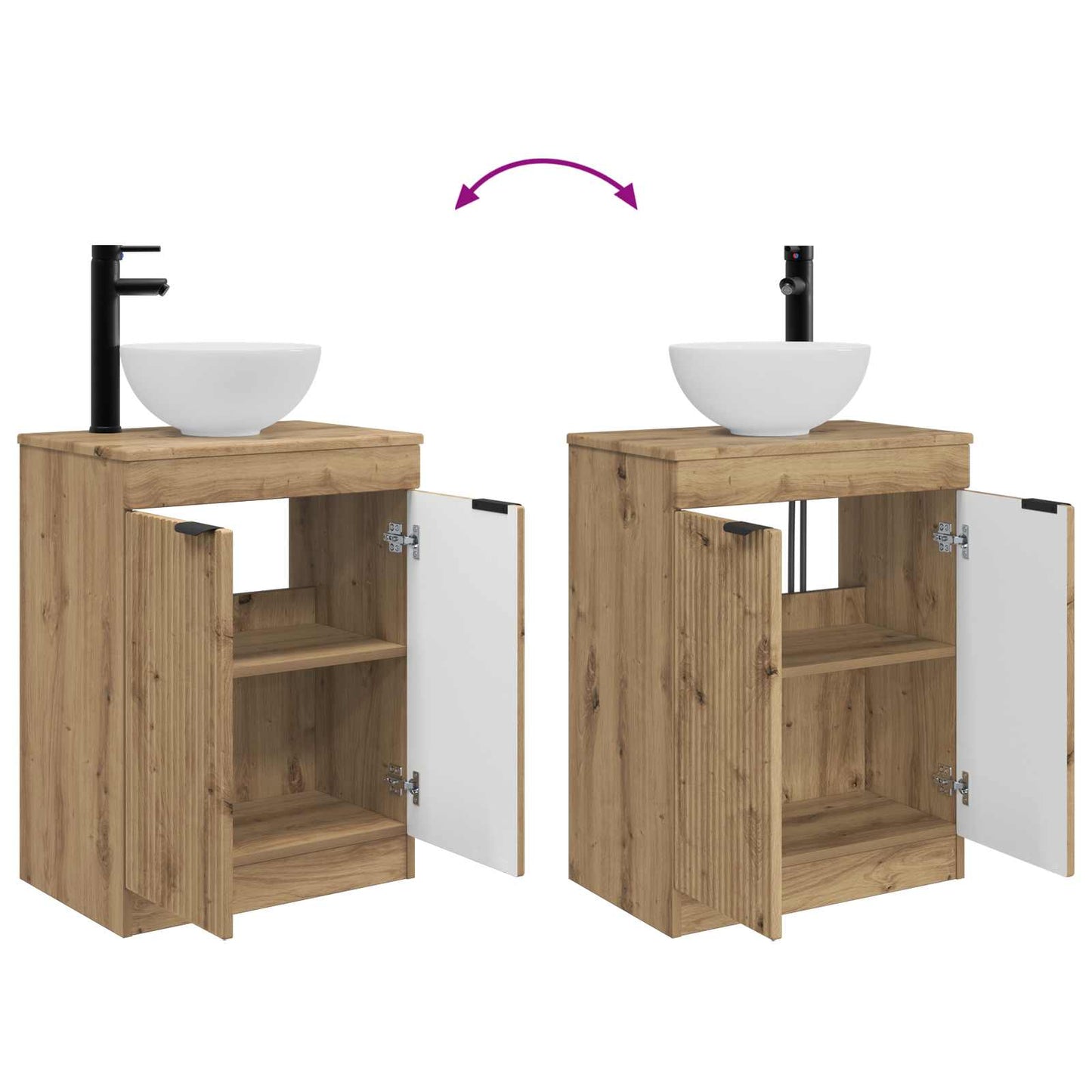 vidaXL Bathroom Vanity with Sink Artisan Oak 54 x 35 x 83 cm