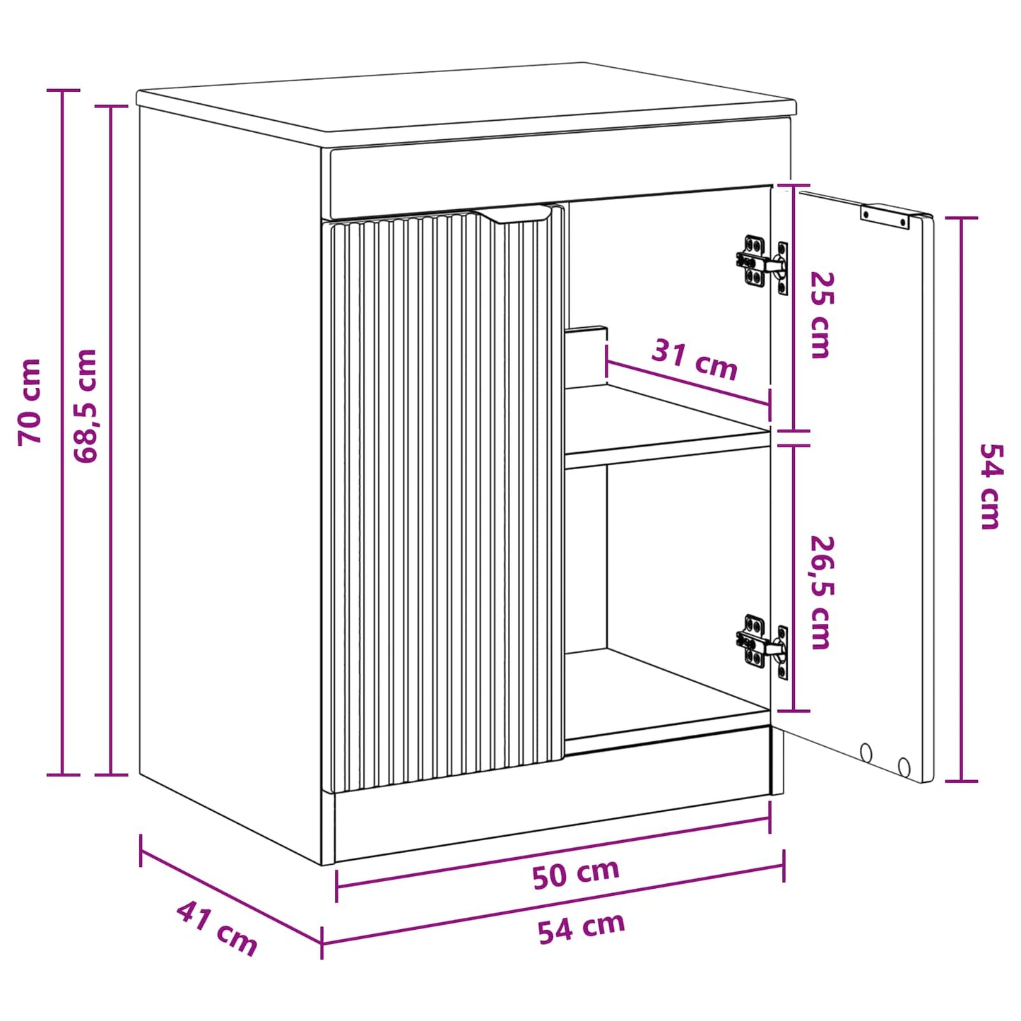 vidaXL Bathroom Cabinet Sonoma Oak 54 x 41 x 70 cm Engineered Wood