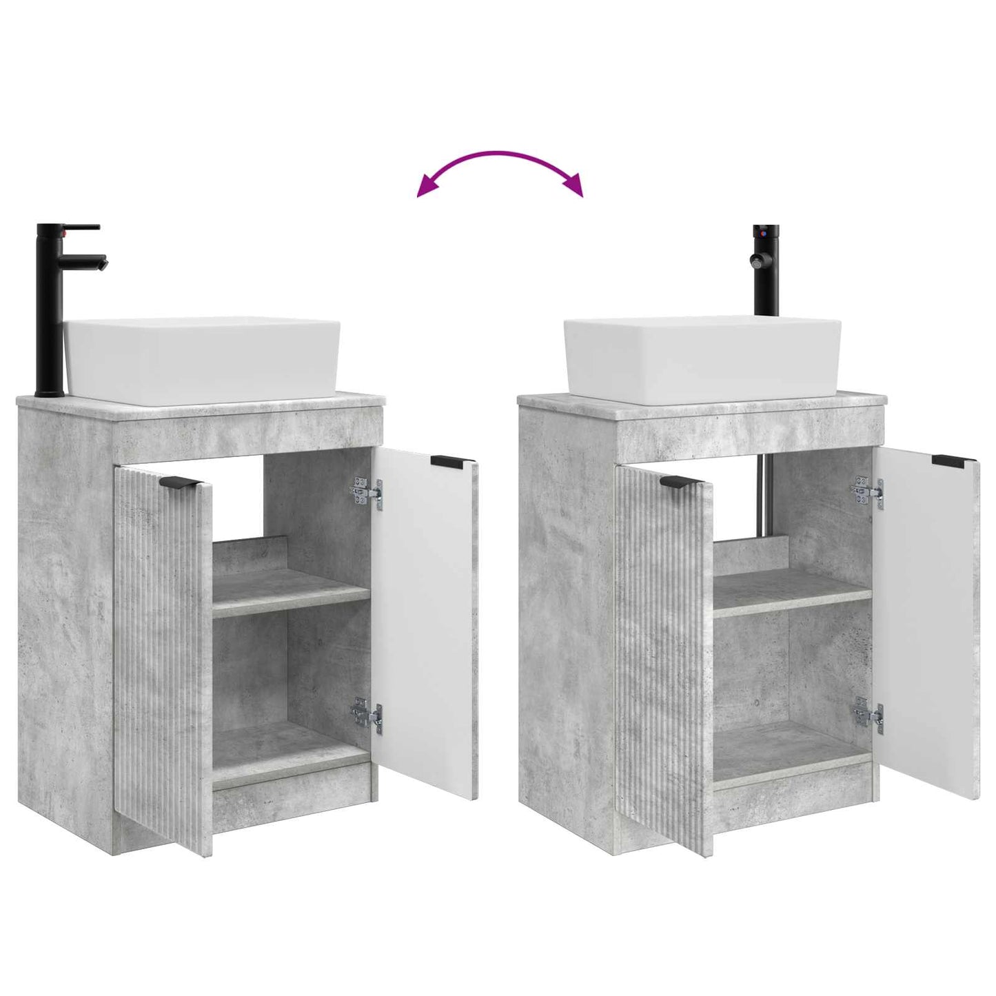 vidaXL Bathroom Vanity with Sink Concrete Grey 54 x 35 x 83 cm