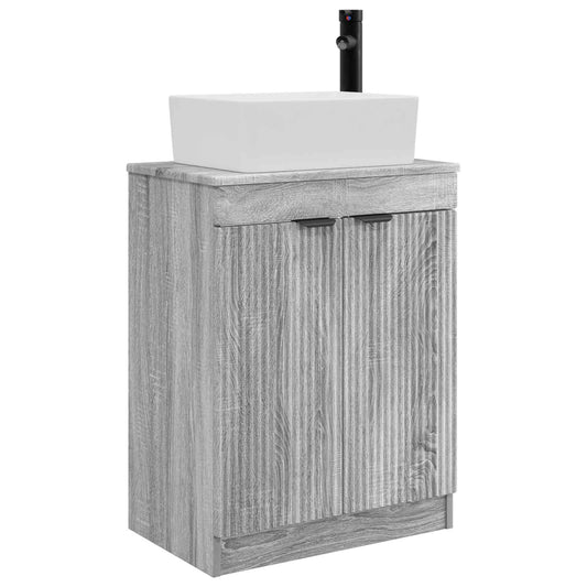 vidaXL Bathroom Vanity with Sink Grey Sonoma 54 x 35 x 83 cm