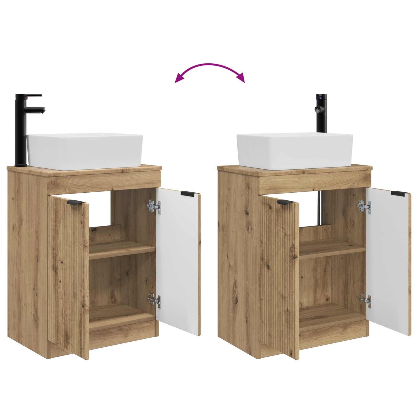 vidaXL Bathroom Vanity with Sink Artisan Oak 54 x 35 x 83 cm