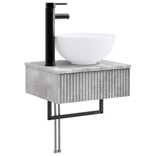 vidaXL Wall-Mounted Wash Basin Concrete Grey 40 x 35 x 39 cm