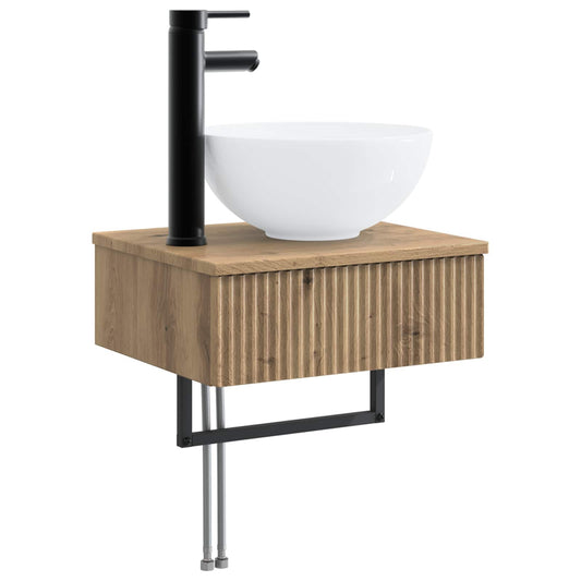 vidaXL Wall-Mounted Wash Basin Artisan Oak 40 x 35 x 39 cm