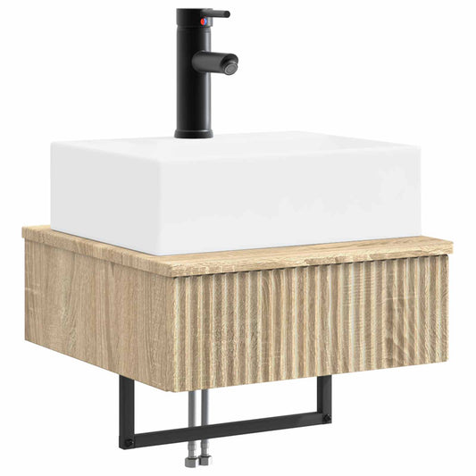 vidaXL Wall-Mounted Wash Basin Sonoma Oak 40 x 41 x 39 cm