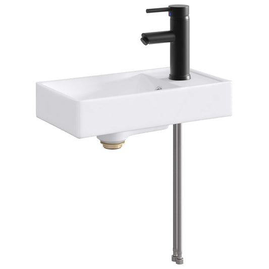 vidaXL Bathroom Wash Basin Matte Black 40.5 x 22.5 x 11.5 cm Metal