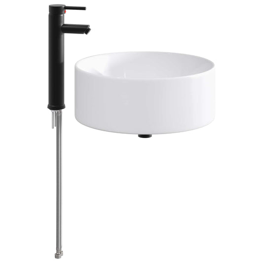 vidaXL Bathroom Wash Basin Matte Black 40.5 x 40.5 x 15.5 cm Metal