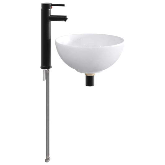 vidaXL Bathroom Wash Basin Matte Black 32 x 32 x 13 cm Metal