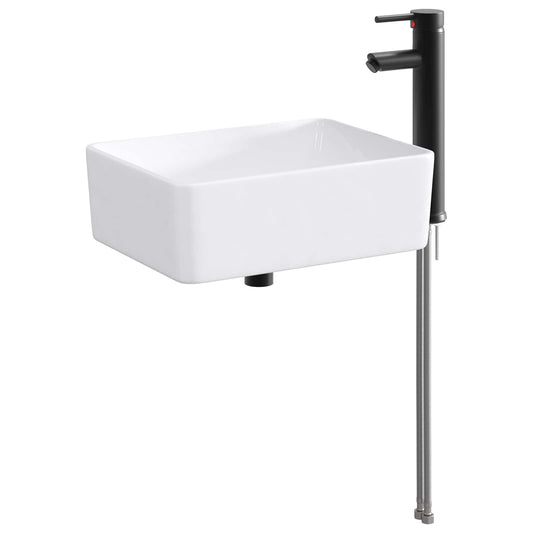 vidaXL Bathroom Wash Basin Matte Black 40.5 x 30.5 x 13 cm Metal