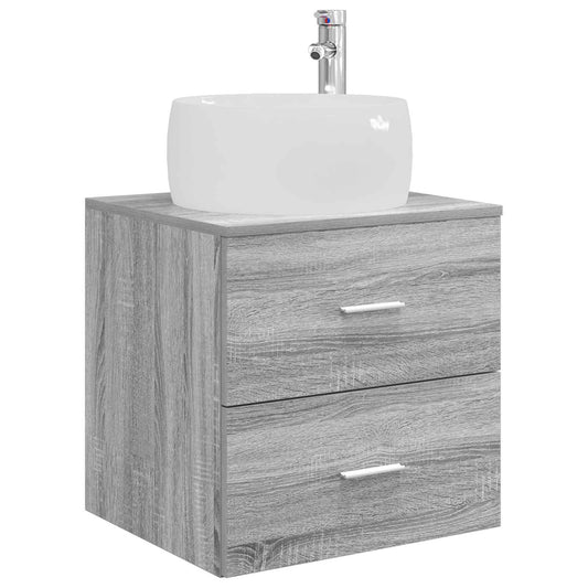 vidaXL Wall-Mounted Sink Vanity Grey Sonoma 49.5 x 44.5 x 66 cm