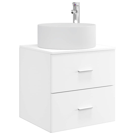 vidaXL Wall-Mounted Sink Vanity White 49.5 x 44.5 x 65.5 cm
