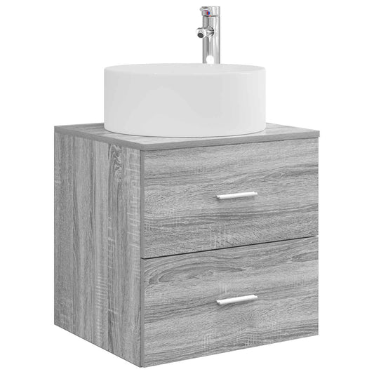 vidaXL Wall-Mounted Sink Vanity Grey Sonoma 49.5 x 44.5 x 65.5 cm