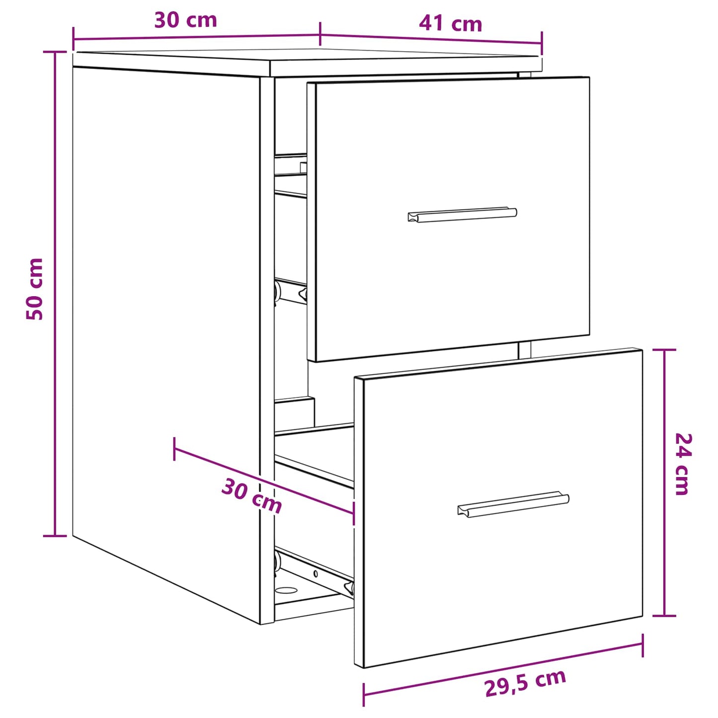 vidaXL Bathroom Cabinet In-between Old Wood 30 x 41 x 50 cm