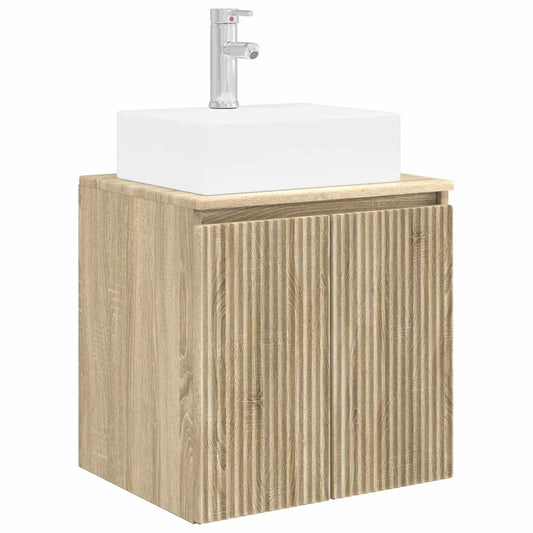 vidaXL Wall-Mounted Sink Vanity Sonoma Oak 49.5 x 41 x 62.5 cm