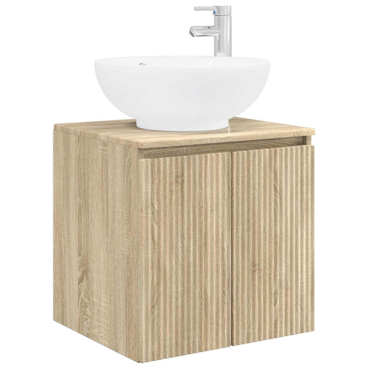 vidaXL Wall-Mounted Sink Vanity Sonoma Oak 49.5 x 44.5 x 65 cm