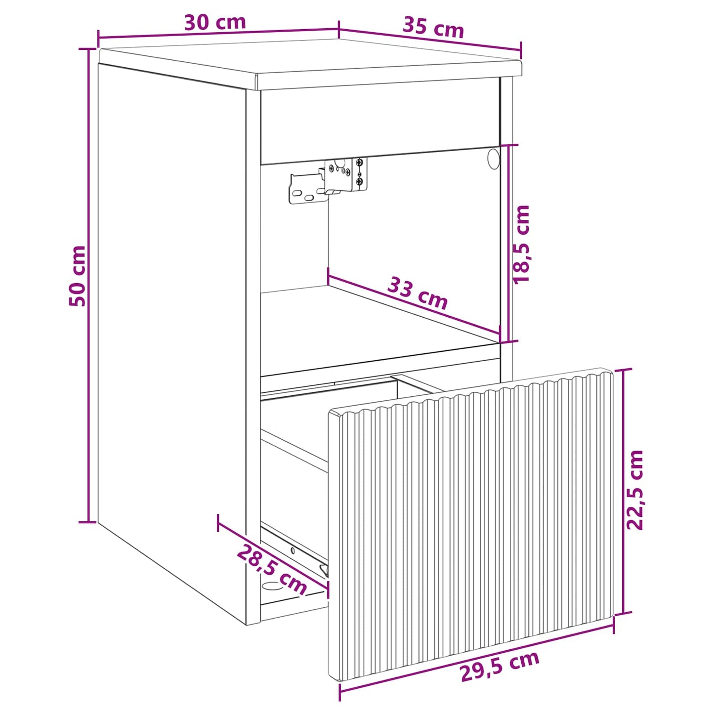 vidaXL Bathroom Cabinet Grey Sonoma 30 x 35 x 50 cm Engineered Wood