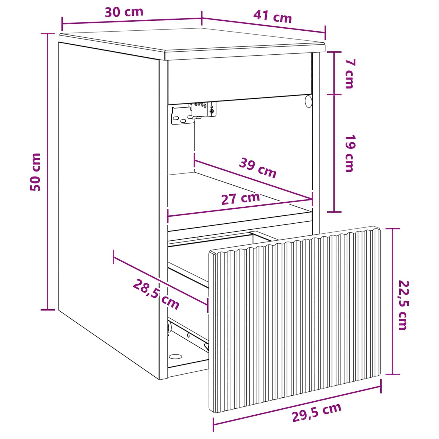 vidaXL Bathroom Cabinet Smoked Oak 30 x 41 x 50 cm Engineered Wood