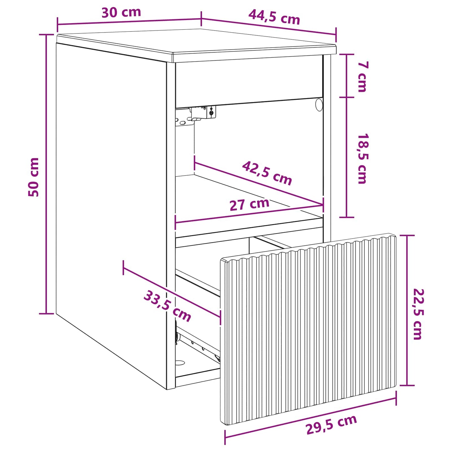 vidaXL Bathroom Cabinet Smoked Oak 30 x 44.5 x 50 cm Engineered Wood