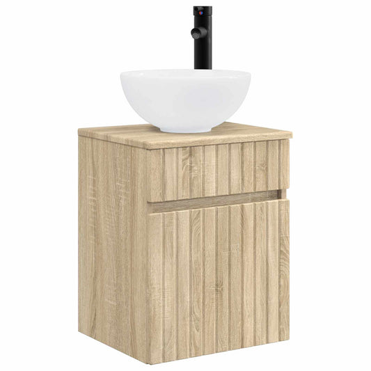 vidaXL Wall-mounted Sink Vanity Sonoma Oak 39 x 41 x 64.5 cm