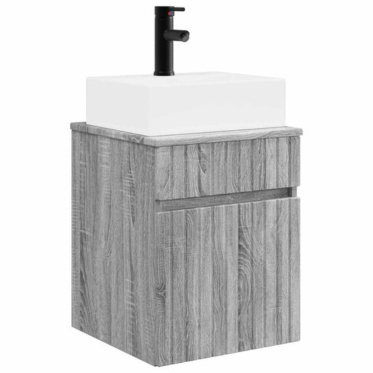 vidaXL Wall-mounted Sink Vanity Grey Sonoma 39 x 41 x 62.5 cm