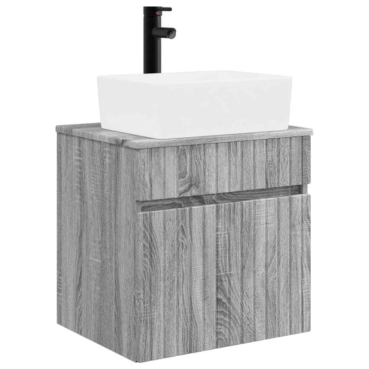 vidaXL Wall-mounted Sink Vanity Grey Sonoma 49 x 41 x 63 cm