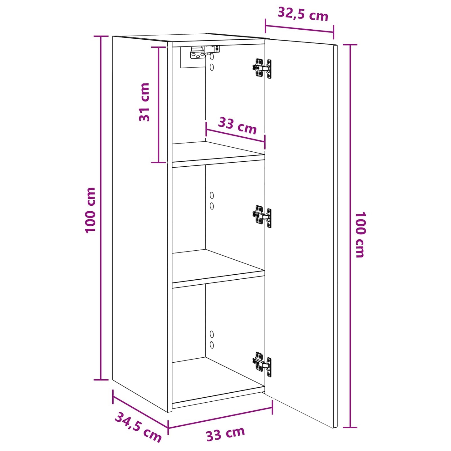 vidaXL Wall-mounted Bathroom Cabinet High Gloss White