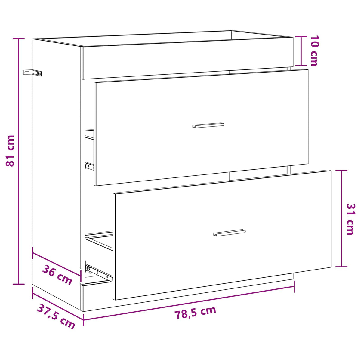 vidaXL Bathroom Under Sink Cabinet Black Oak 78.5 x 37.5 x 81 cm