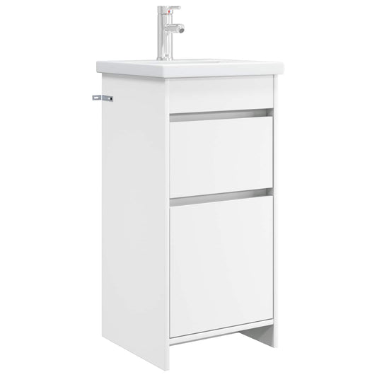 vidaXL Bathroom Vanity with Sink White 42 x 40 x 84.5 cm