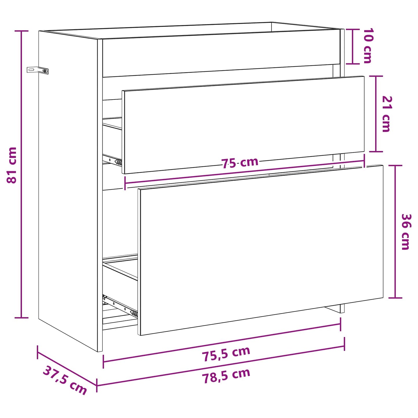 vidaXL Bathroom Under Sink Cabinet Black Oak 78.5 x 37.5 x 81 cm